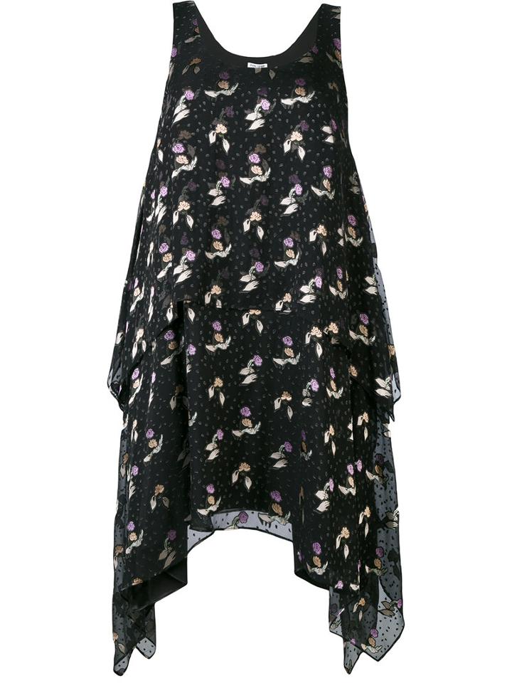 Opening Ceremony - Floral Drape Dress - Women - Viscose - 4, Black, Viscose