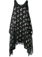 Opening Ceremony - Floral Drape Dress - Women - Viscose - 4, Black, Viscose