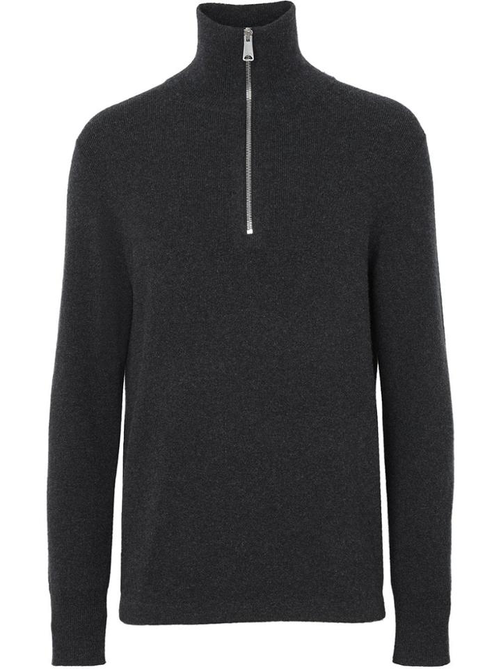 Burberry Cashmere Half-zip Sweater - Grey