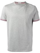 Moncler Striped Trim Classic T-shirt, Men's, Size: Xl, Grey, Cotton