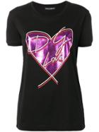 Dolce & Gabbana Metallic Heart Print T-shirt - Black