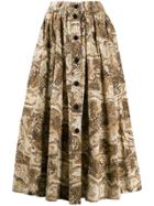 Ganni Graphic Print Skirt - Brown