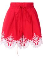 Ermanno Scervino Crochet Lace Trim Shorts - Red