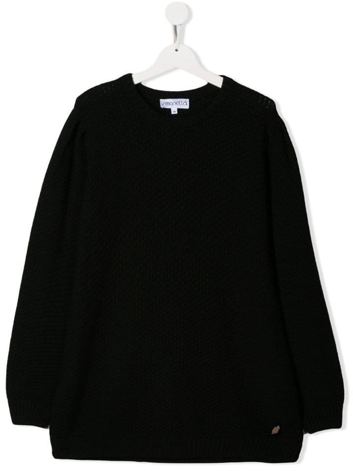 Simonetta Teen Crew Neck Jumper - Black