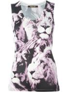 Roberto Cavalli Printed Tank Top, Women's, Size: 44, Nude/neutrals, Silk