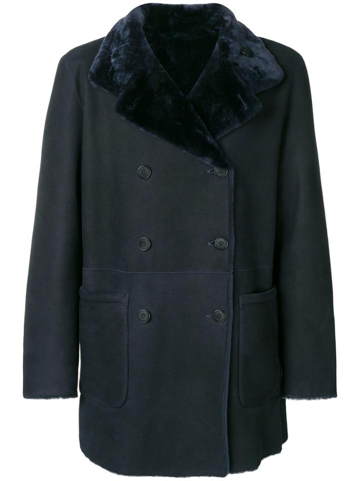 Giorgio Armani Double Breasted Coat - Blue