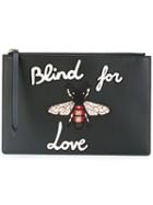 Gucci Blind For Love Clutch Bag, Women's, Black, Calf Leather