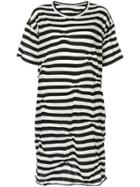 Y's Striped Longline T-shirt - White