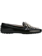 Tod S Studded Loafers, Women's, Size: 36.5, Black, Leather/metal Other