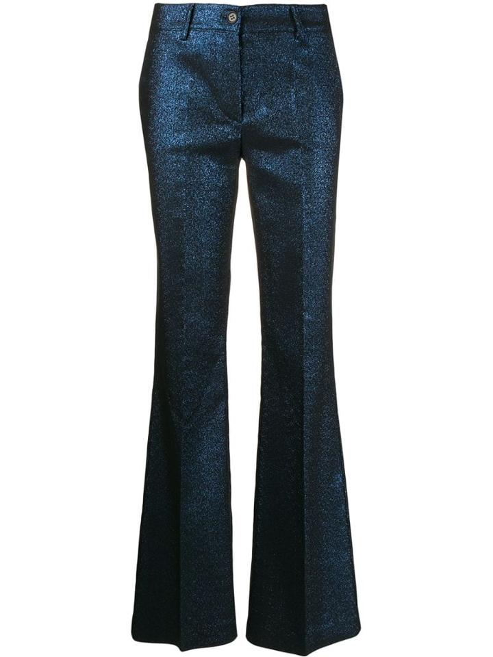 P.a.r.o.s.h. Flared Mid-rise Trousers - Blue