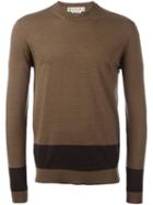 Marni Contrast Stripe Jumper, Men's, Size: 46, Brown, Virgin Wool