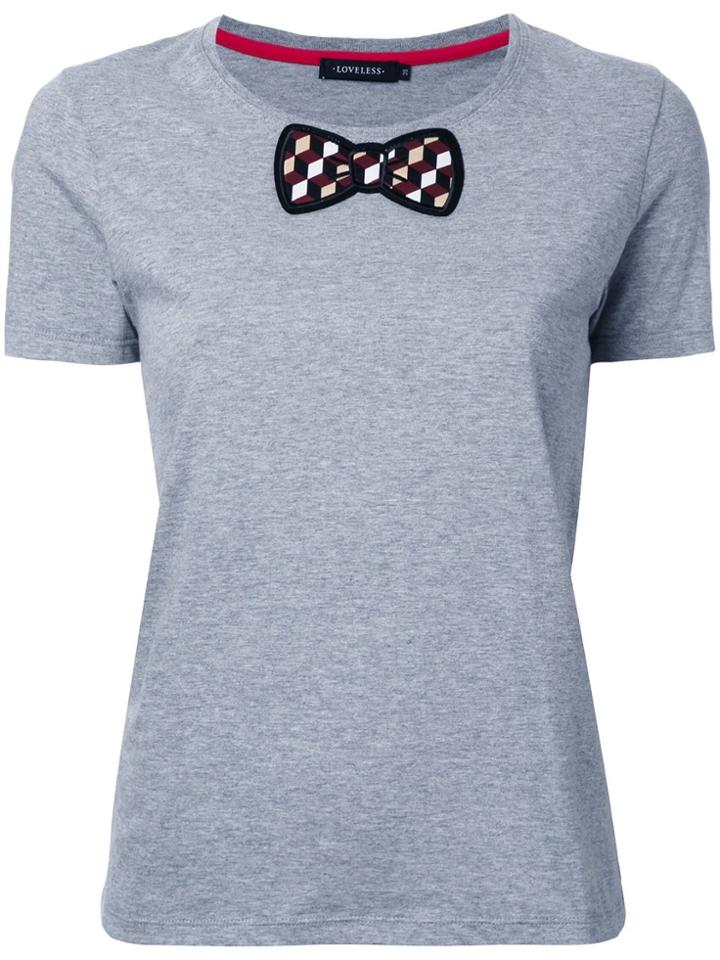 Loveless Bow Detail T-shirt - Grey