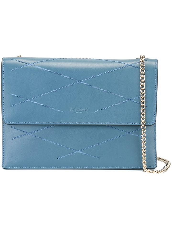 Lanvin 'sugar' Shoulder Bag, Women's, Blue, Lamb Skin/polyester/cotton