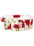 Dolce & Gabbana Daisy And Poppy Print Belt, Women's, Size: 80, White, Viscose/leather