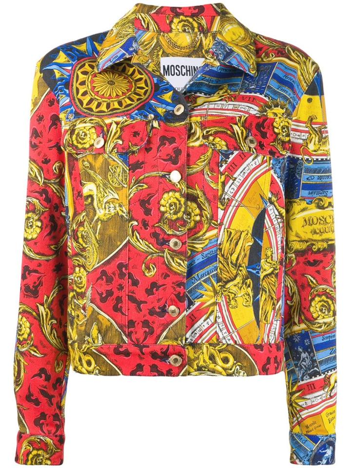 Moschino Printed Denim Jacket - Red