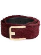 Prada Fox Fur Belt - Red