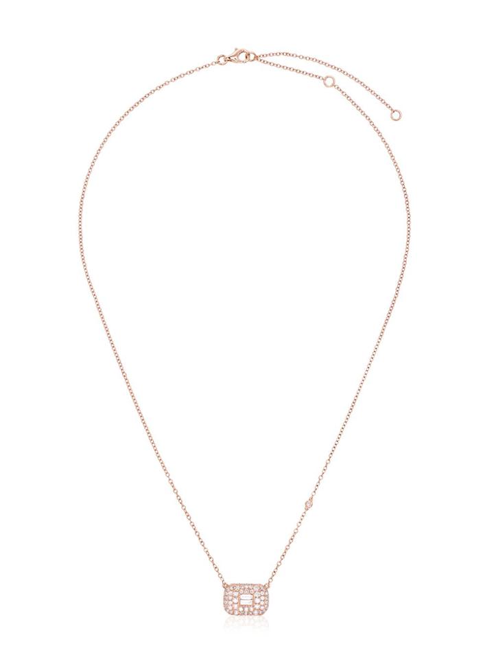 Shay Rose Gold Baguette Diamond Necklace - Metallic