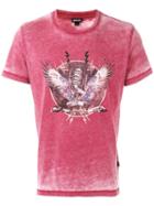 Just Cavalli - Mic Print T-shirt - Men - Cotton/polyester - M, Pink/purple, Cotton/polyester