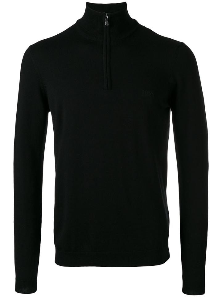 Boss Hugo Boss - Zip Up Sweater - Men - Cotton/virgin Wool - Xl, Black, Cotton/virgin Wool