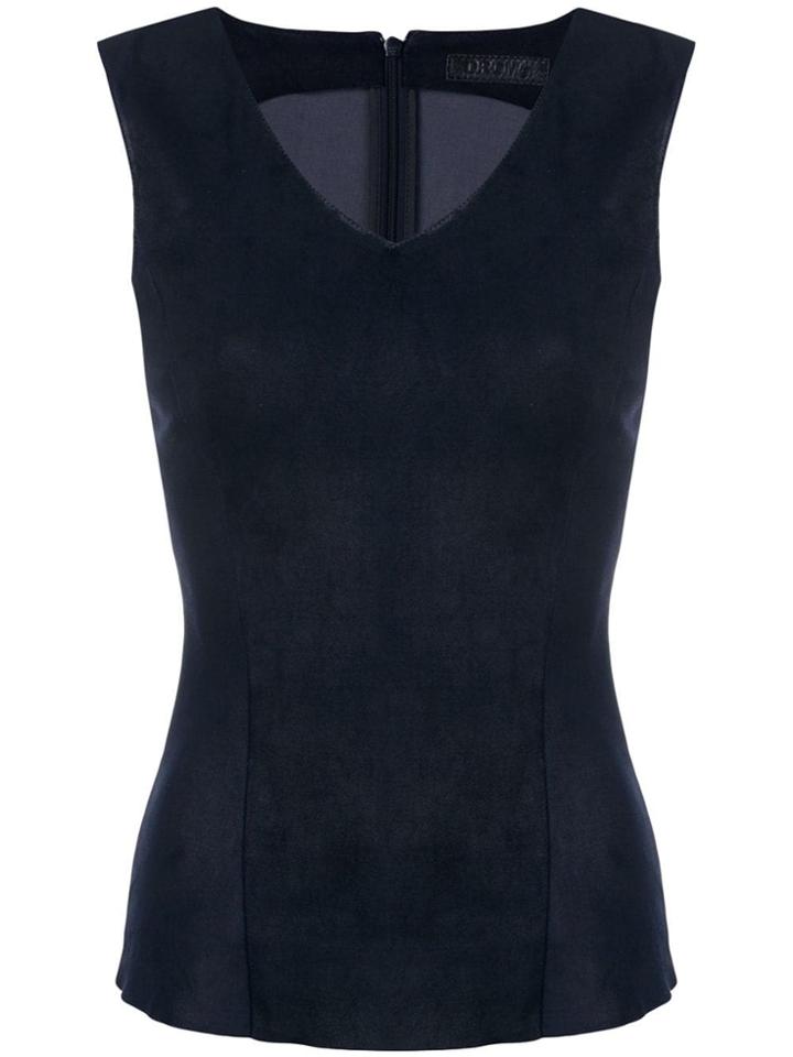 Drome Lambskin Fitted Top - Blue