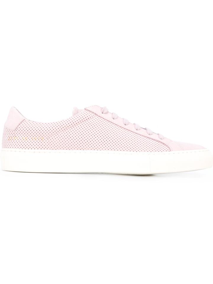 Common Projects Perforated Lace-up Sneakers - Pink & Purple