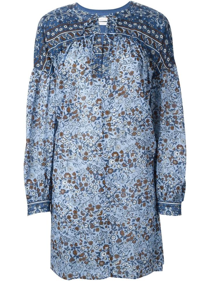 See By Chloé Boho Floral Print Dress - Blue