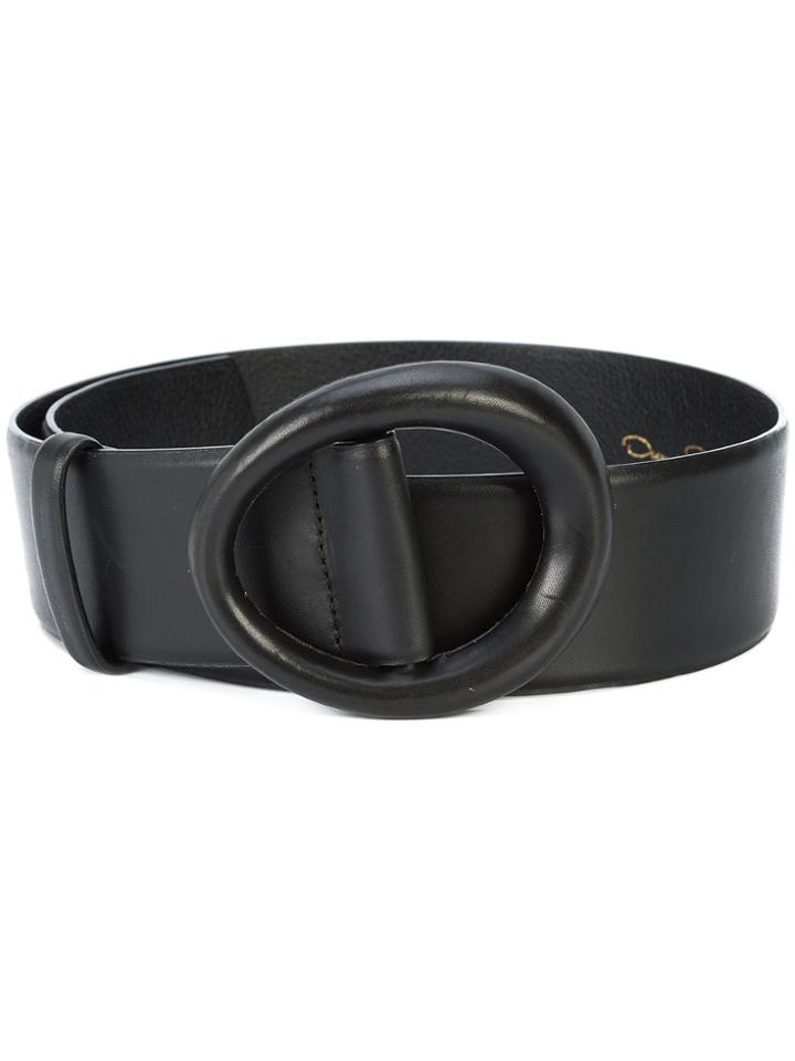 Oscar De La Renta Small Oval Buckle Belt - Black