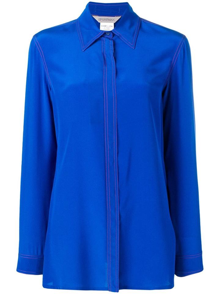 Sportmax Crepe De Chine Shirt - Blue