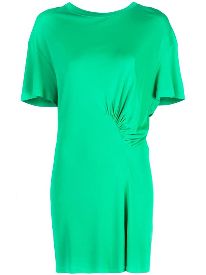 Msgm Longline Gathered Side T-shirt - Green