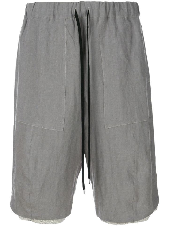 Individual Sentiments Drawstring Waist Shorts - Grey