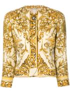 Versace Vintage Baroque Print Jacket - Yellow & Orange