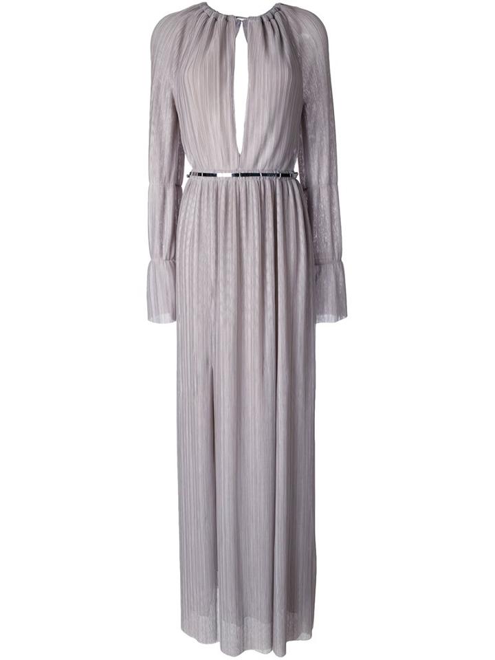 Jay Ahr Silver-tone Detail Longsleeved Dress, Women's, Size: 36, Grey, Polyester