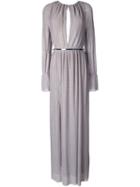 Jay Ahr Silver-tone Detail Longsleeved Dress, Women's, Size: 36, Grey, Polyester