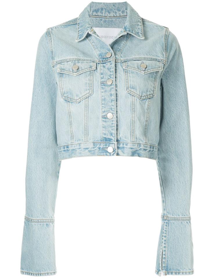 Nobody Denim Seam Cropped Denim Jacket - Blue