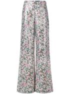 Max Mara Studio Obliqua Floral Sequin Trousers - Green