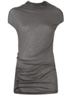 Rick Owens Draped T-shirt, Women's, Size: 42, Grey, Cotton