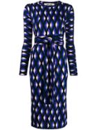 Diane Von Furstenberg Geometric Print Midi Dress - Blue