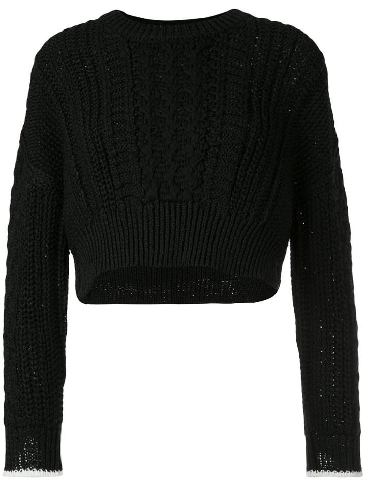 Coohem Stretch Cable Knit Jumper - Black