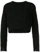 Coohem Stretch Cable Knit Jumper - Black