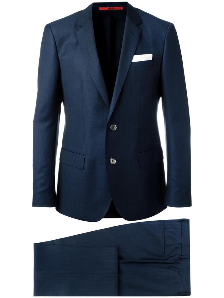 Boss Hugo Boss Two Piece Suit, Men's, Size: 50, Blue, Viscose/virgin Wool/polyamide/polyester