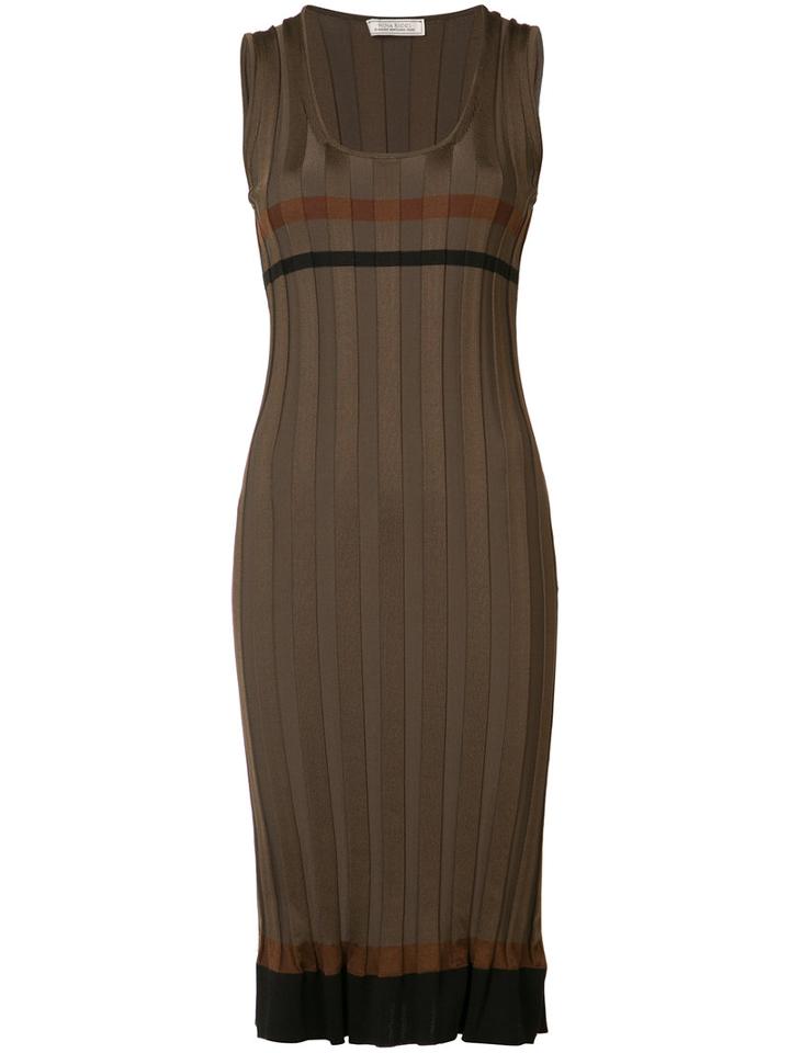 Nina Ricci - Ribbed Striped Dress - Women - Cotton/polyamide/viscose - S, Green, Cotton/polyamide/viscose