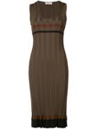Nina Ricci - Ribbed Striped Dress - Women - Cotton/polyamide/viscose - S, Green, Cotton/polyamide/viscose