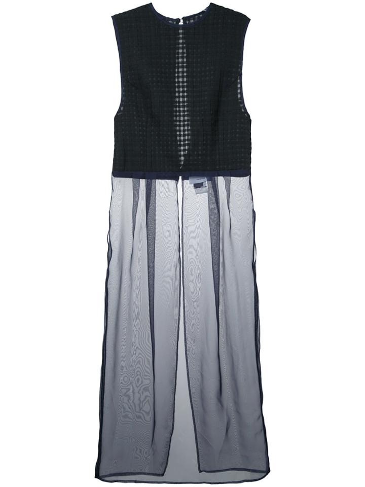 Facetasm Pleats Check Dress - Black
