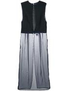 Facetasm Pleats Check Dress - Black