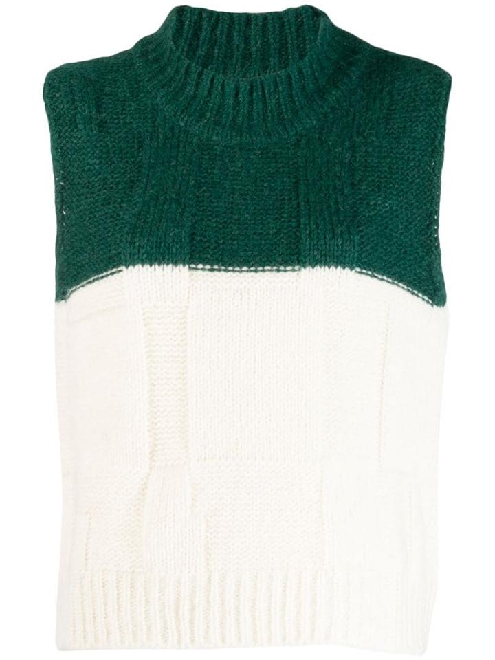 Plan C Knitted Wool Gilet - White