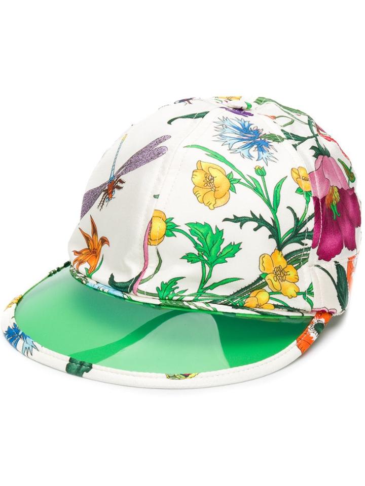 Gucci Floral Print Cap - White