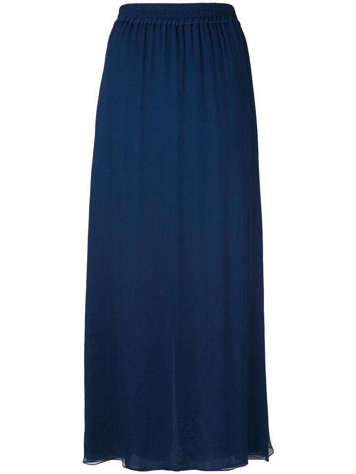 Emporio Armani - Pleated Skirt - Women - Silk/polyester - 44, Blue, Silk/polyester