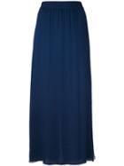 Emporio Armani - Pleated Skirt - Women - Silk/polyester - 44, Blue, Silk/polyester