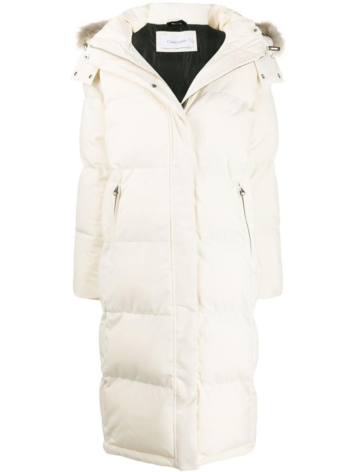 Calvin Klein Boxy Fit Padded Parka Coat - Neutrals