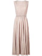 Barbara Casasola Pleated Midi Dress - Neutrals